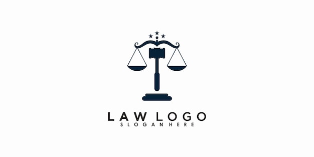 lawyer logo design with creative concept premium vector