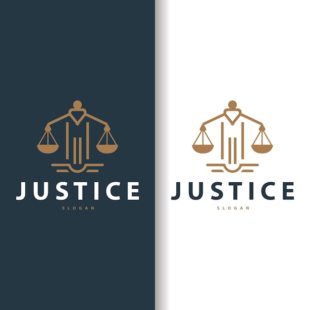 弁護士のロゴ、法律裁判所のシンプルなデザイン、法定スケール テンプレート イラスト ベクトル