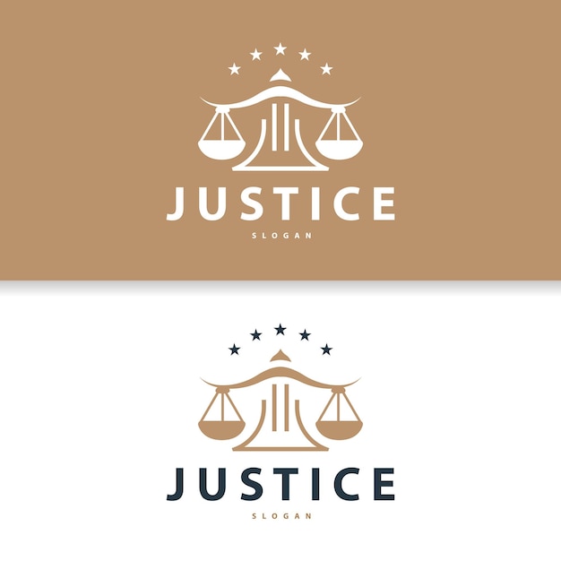 Lawyer Logo Law Court Simple Design Legal Scales Template Illustration Vector