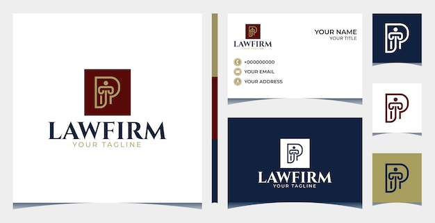 lawyer logo, law firm logo design, letter p law logo