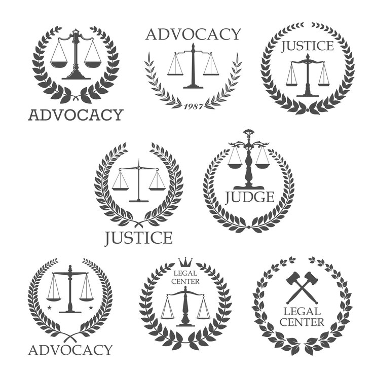 Vector lawyer office and law firm design templates
