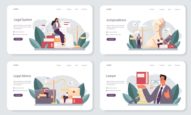 Lawyer web banner or landing page set