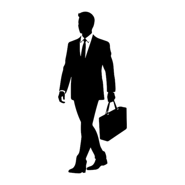 Vector lawyer with briefcase and gavel silhouette clipart