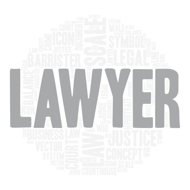 Lawyer word cloud art detailed vector