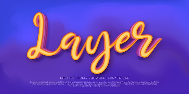 Layer 3d text effect