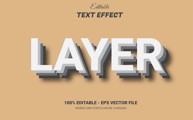 Vector layer editable 3d text effect template design