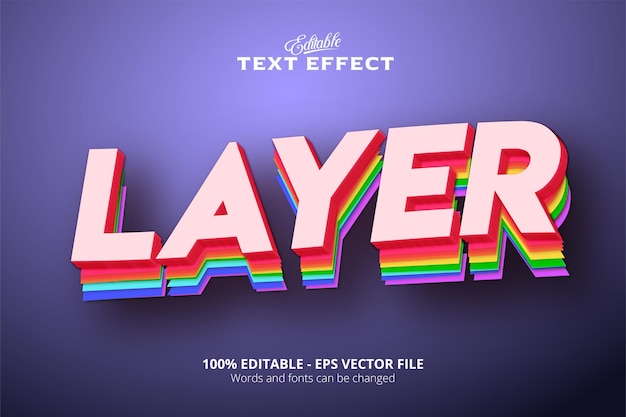 Vector layer  text, neon style editable text effect