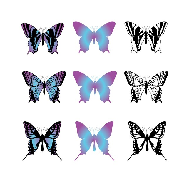 Разработка векторного дизайна butterfly svg