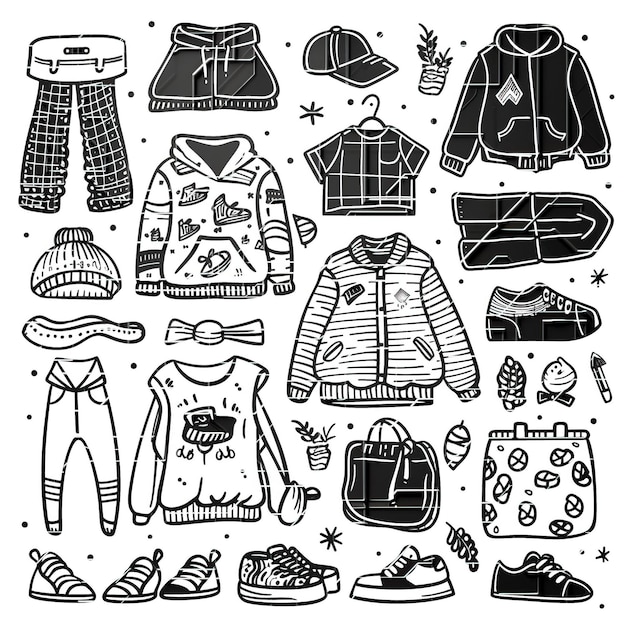 Layered Clothing flat vector set illustration high quality