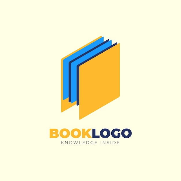 Logo del libro di forma minima a strati