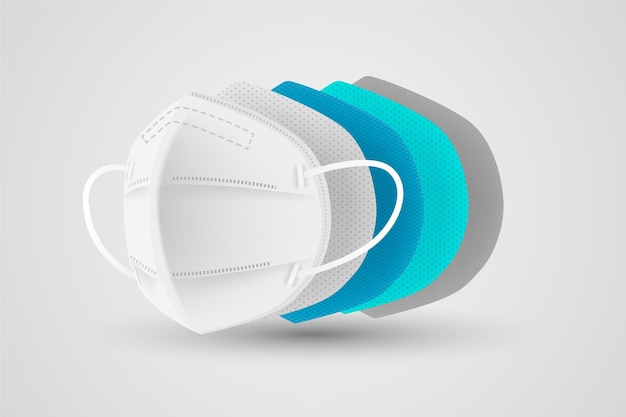 Vector layered n95 surgical mask concept