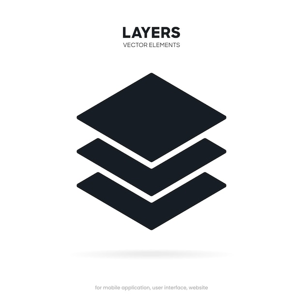 Layers icon Three levels stacked on white background Layer symbol for UI UX website or mobile app