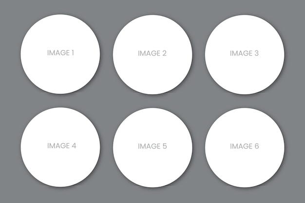 Vector layout circle frames set design 6 frames blank vector