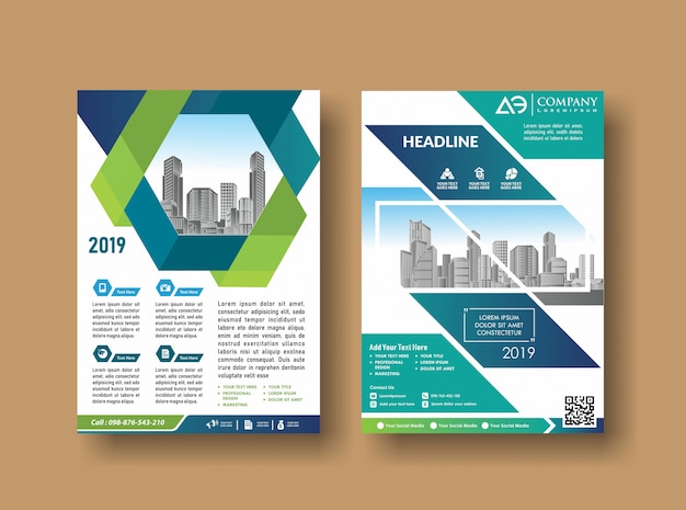 layout cover design annual report flyer