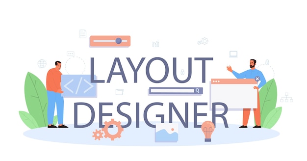 Layout designer typographic header.