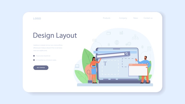 Vector layout designer web banner or landing page