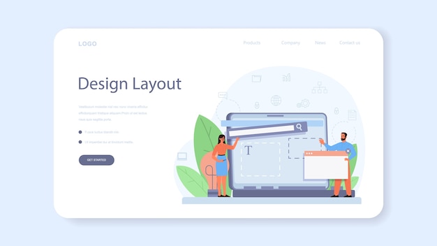 Layout designer webbanner of bestemmingspagina
