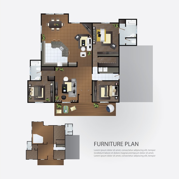 Layout piano interno con mobili