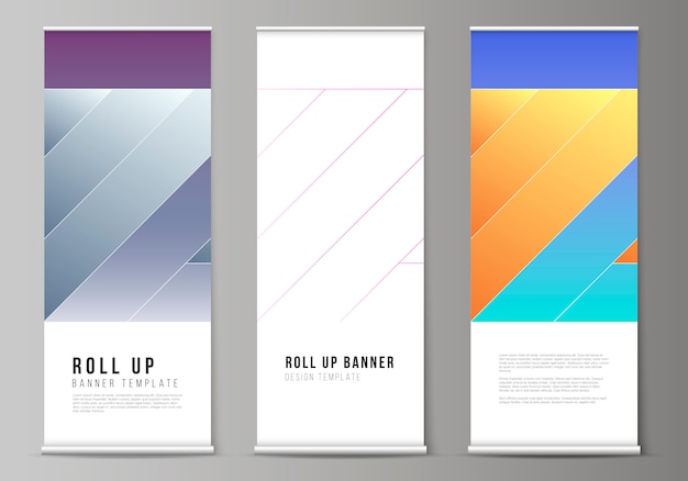 Vector the layout of roll up banner stands, vertical flyers