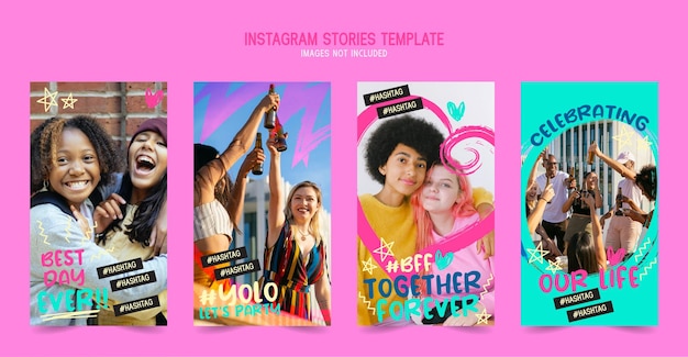 Layout template for social media post and story