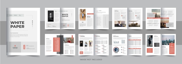 Vector layout van het witboek of het ontwerp van de brochure van het verslag