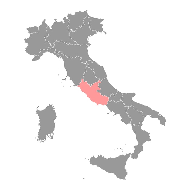 Lazio Map Region of Italy Vector illustration