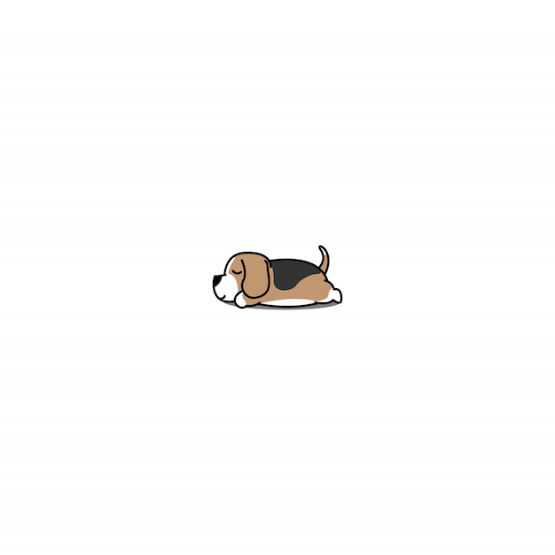 Ленивый бигль щенок спальный значок