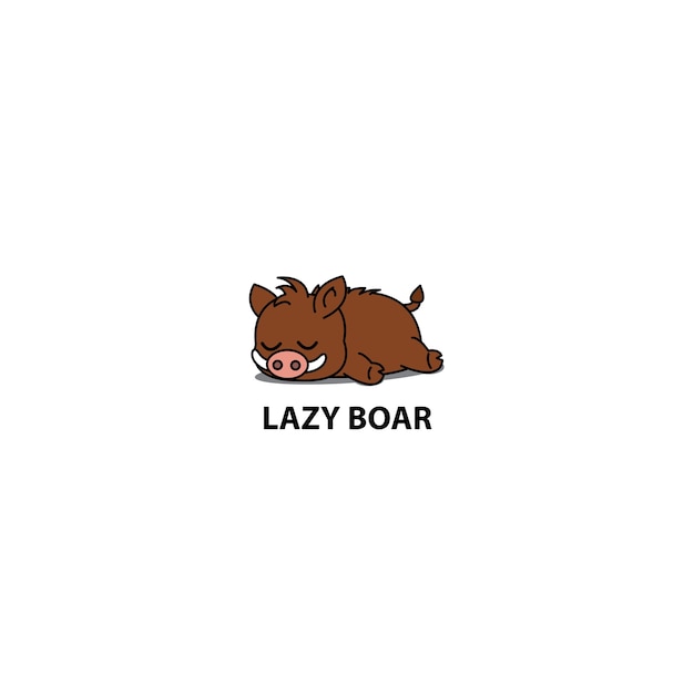 Lazy boar sleeping icon