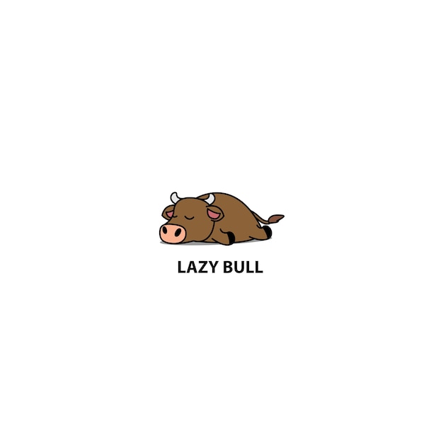 Lazy bull sleeping icon