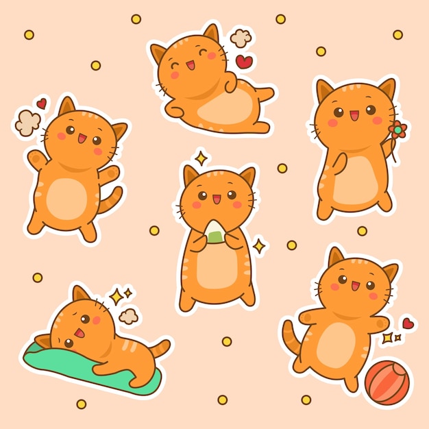 Lazy cute cat pose sticker