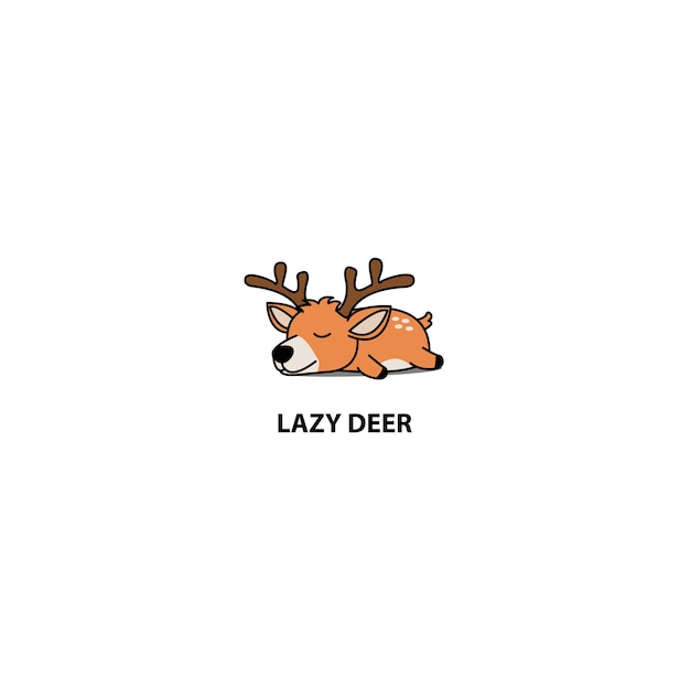 Lazy deer sleeping icon