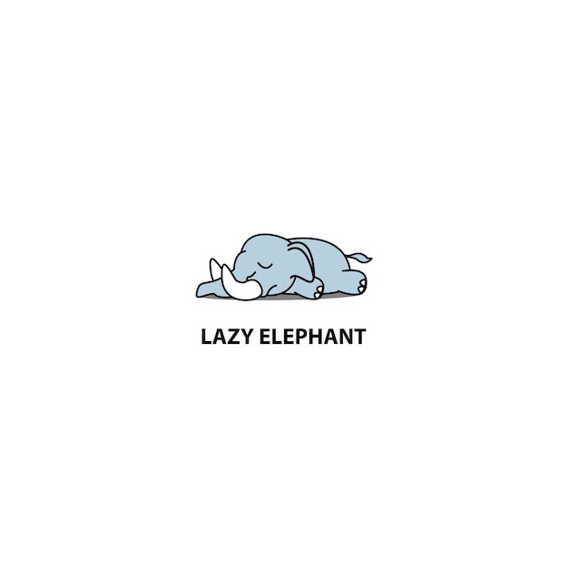 Lazy elephant sleeping icon