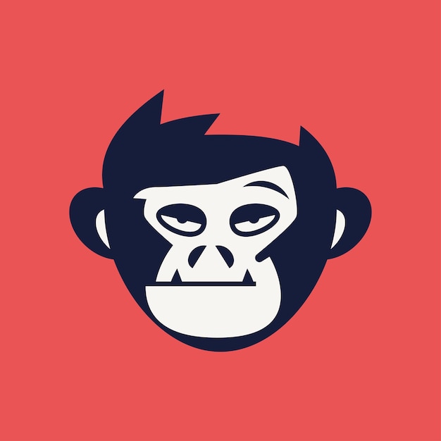 Vector lazy eye monkey head logo