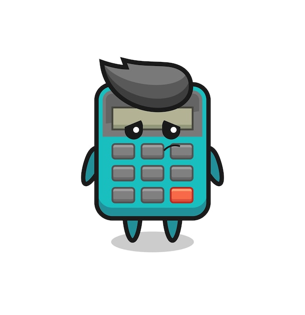 Vector the lazy gesture of calculator cartoon character