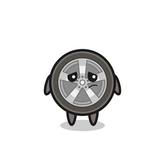 Il gesto pigro del personaggio dei cartoni animati della ruota dell'auto