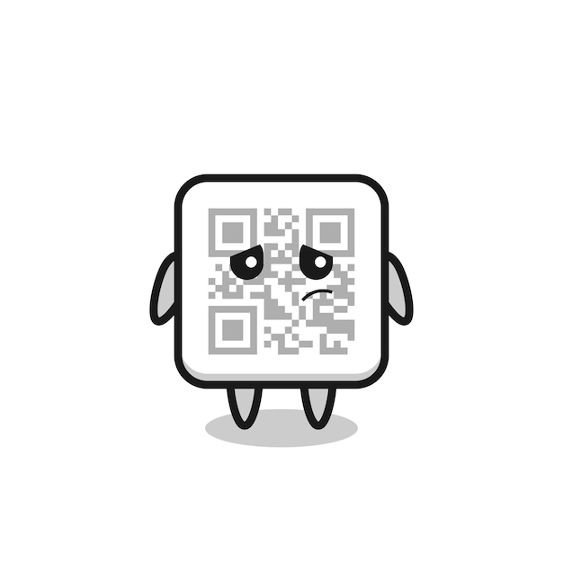 Vector the lazy gesture of qr code cartoon character