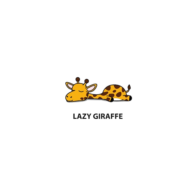 Lazy giraffe sleeping icon