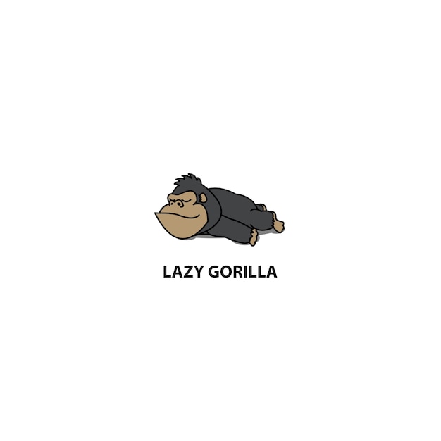 Lazy gorilla sleeping icon