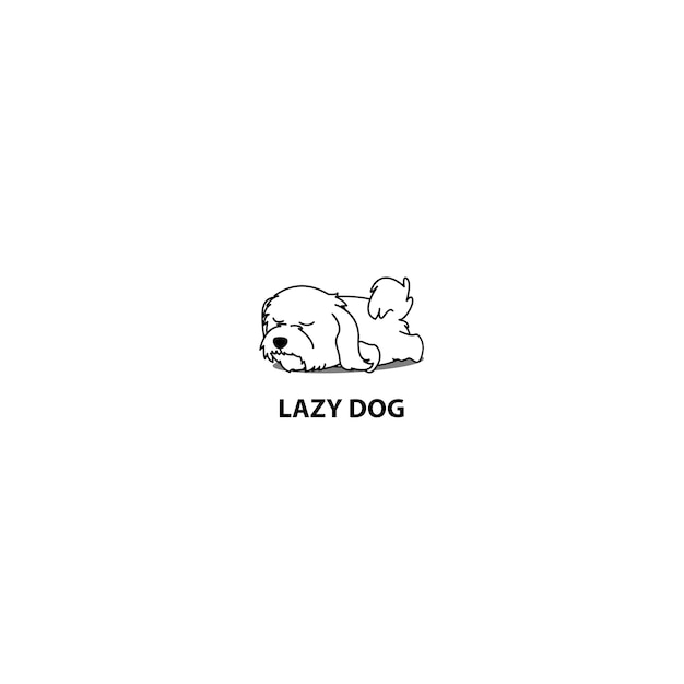 Lazy maltese puppy sleeping icon