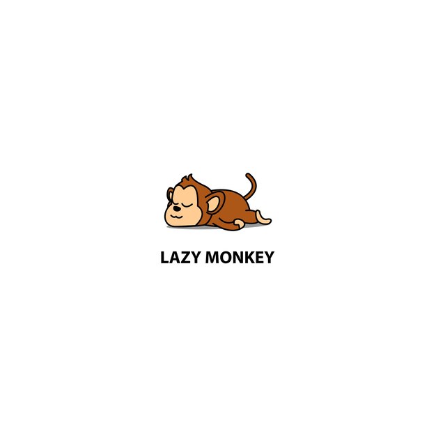 Lazy monkey sleeping icon