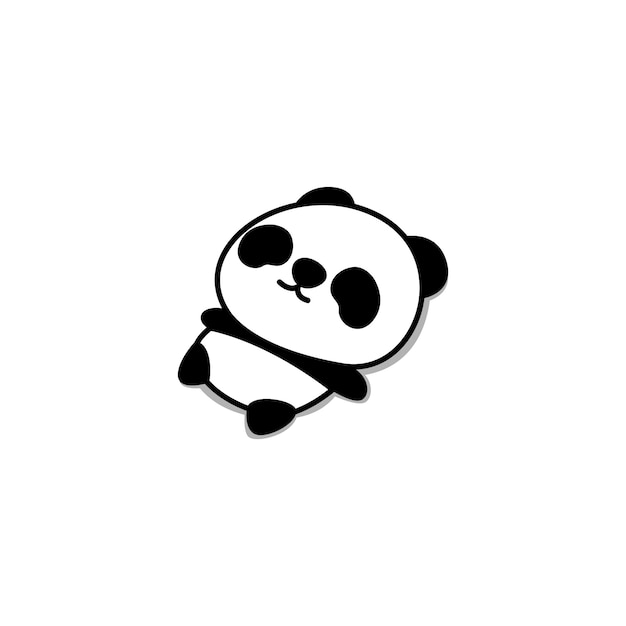 Lazy panda lying down cartoon