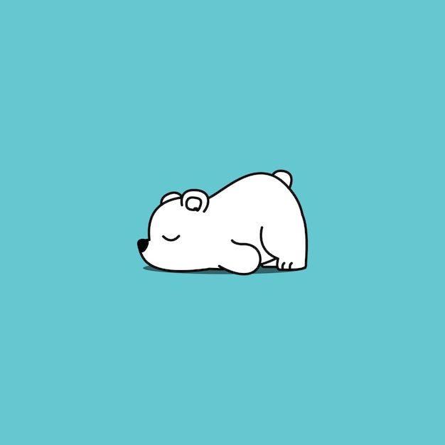 Lazy polar bear cartoon, vector illustration