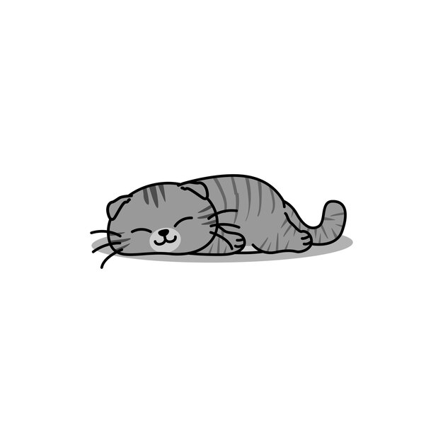 Vector lazy scottish fold kat slapende cartoon vector illustratiex9