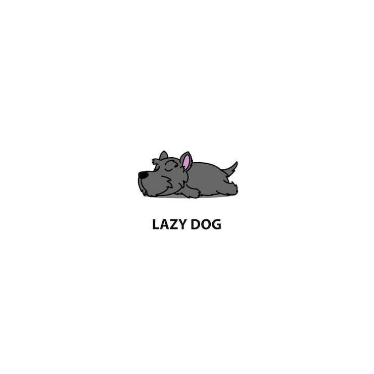 Vector lazy scottish terrier puppy sleeping icon