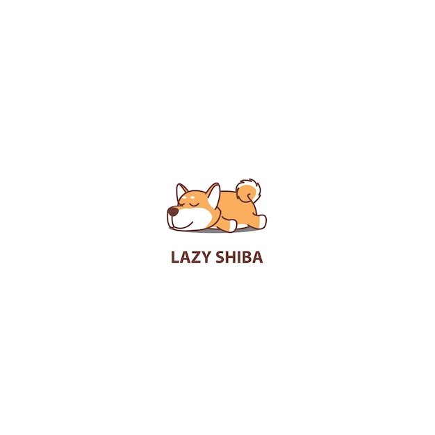 Lazy shiba inu puppy sleeping icon