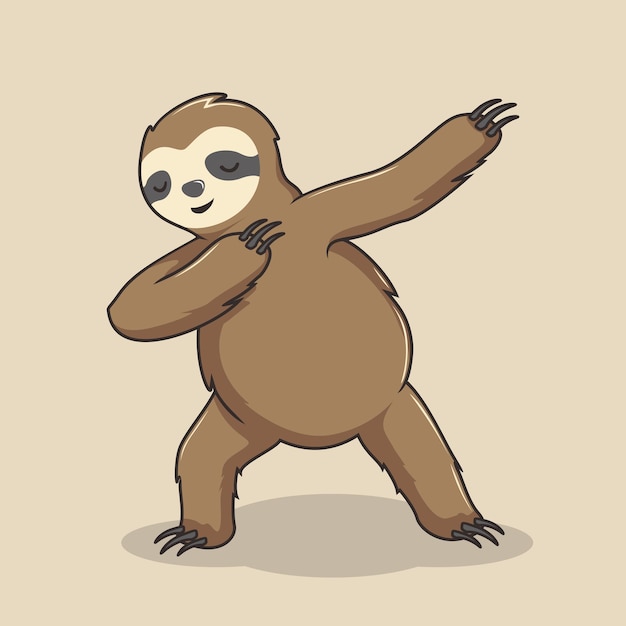 Pigro sloth facendo dabbing dance