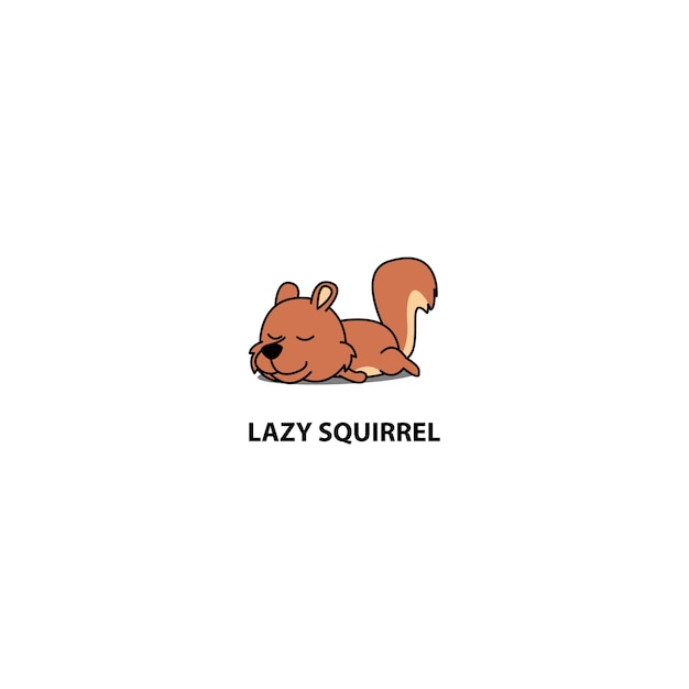 Vettore icona di sonno pigro scoiattolo