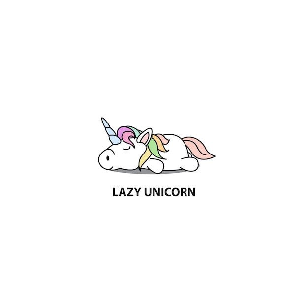 Lazy unicorn sleeping icon