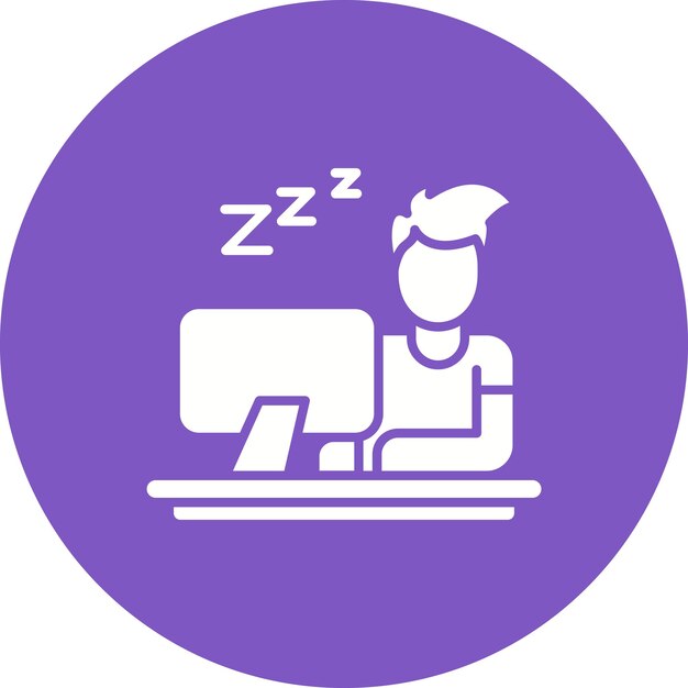 Lazy Work vector icoon Kan worden gebruikt voor Work from Home iconset