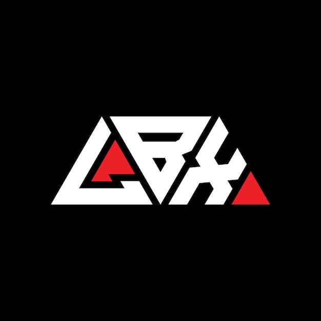 삼각형 모양의 LBX 삼각형 로고 디자인, 모노그램, 빨간색 LBX 터 로고 템플릿, 단순하고 우아하고 고급스러운 LBX 로고